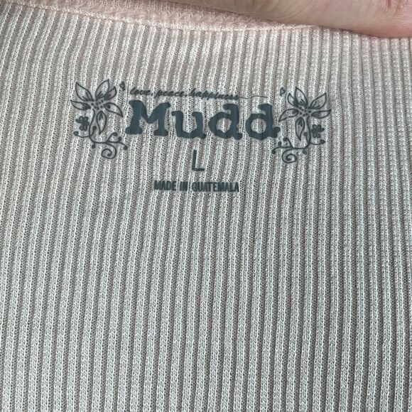 EUC Mudd Womens Pink/Peach Peekaboo/Cold Shoulders Long Sleeve Shirt Size L - Picture 4 of 5